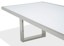 Load image into Gallery viewer, State St Rectangular Dining Table with Glass Top in Glossy White
