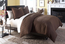 Load image into Gallery viewer, AICO Leigh 3-pc King Coverlet/Duvet Set in Cocoa

