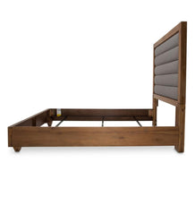 Load image into Gallery viewer, Brooklyn Walk King Channel Tufted Panel Bed in Burnt Umber

