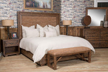 Load image into Gallery viewer, Carrollton Queen Panel Bed with Fabric Insert in Rustic Ranch
