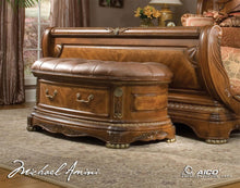 Load image into Gallery viewer, Cortina Leather Bedside Bench in Honey Walnut image
