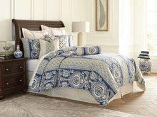 Load image into Gallery viewer, AICO Provence 9-pc Queen Duvet Set in Cadet

