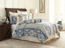 Load image into Gallery viewer, La Rochelle 9-pc Queen Comforter Set in Cadet
