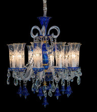 Load image into Gallery viewer, Lighting Winter Palace 10 Light Chandelier in Blue, Clear and Gold
