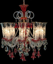 Load image into Gallery viewer, Lighting Winter Palace 8 Light Chandelier in Red, Clear and Gold image

