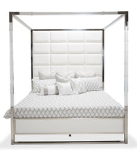 Load image into Gallery viewer, State St King Metal Canopy Bed in Glossy White
