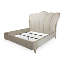 Load image into Gallery viewer, Villa Cherie Eastern King Channel Tufted Upholstered Bed in Caramel
