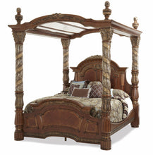 Load image into Gallery viewer, Villa Valencia California King Bed with Canopy in Chestnut
