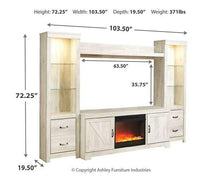 Load image into Gallery viewer, Bellaby 4-Piece Entertainment Center with Fireplace
