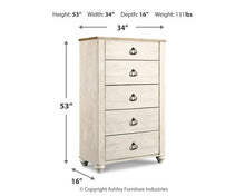 Load image into Gallery viewer, Willowton Chest of Drawers
