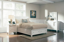 Load image into Gallery viewer, Sandy Beach Eastern King Storage Sleigh Bed Cream White
