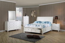 Load image into Gallery viewer, Selena Twin Sleigh Bed with Footboard Storage Cream White
