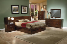 Load image into Gallery viewer, Jessica Eastern King Platform Bed with Rail Seating Cappuccino
