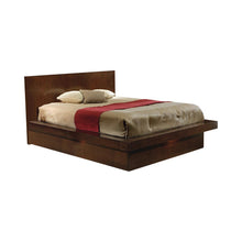 Load image into Gallery viewer, Jessica Queen Platform Bed with Rail Seating Cappuccino
