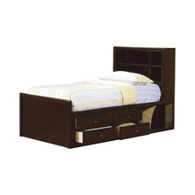 Load image into Gallery viewer, Phoenix Twin Bookcase Bed with Underbed Storage Cappuccino

