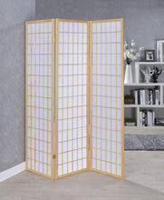 Load image into Gallery viewer, Carrie 3-panel Folding Screen Natural and White
