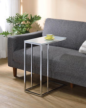 Load image into Gallery viewer, Stella Glass Top Accent Table Chrome and White
