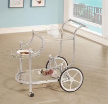 Load image into Gallery viewer, Sarandon 3-tier Serving Cart Chrome and Clear
