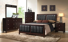 Load image into Gallery viewer, Carlton Queen Upholstered Bed Cappuccino and Black
