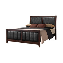 Load image into Gallery viewer, Carlton Eastern King Upholstered Bed Cappuccino and Black

