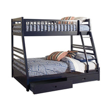 Load image into Gallery viewer, Ashton Twin Over Full 2-drawer Bunk Bed Navy Blue
