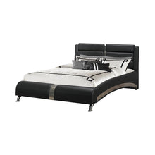 Load image into Gallery viewer, Jeremaine Eastern King Upholstered Bed Black
