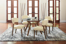 Load image into Gallery viewer, Paxton Mid Century Modern Nutmeg Glass Dining Table image
