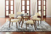 Load image into Gallery viewer, Paxton Mid Century Modern Nutmeg Glass Dining Table
