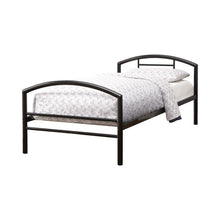 Load image into Gallery viewer, Baines Twin Metal Bed with Arched Headboard Black
