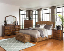 Load image into Gallery viewer, Laughton Hand-Woven Banana Leaf Queen Bed Amber
