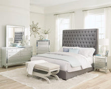 Load image into Gallery viewer, Camille Tall Tufted Eastern King Bed Grey
