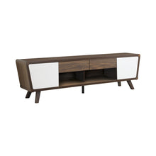 Load image into Gallery viewer, Alvin 2-drawer TV Console Dark Walnut and Glossy White
