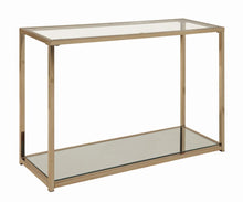 Load image into Gallery viewer, Cora Sofa Table with Mirror Shelf Chocolate Chrome
