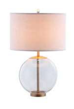 Load image into Gallery viewer, Kenny Drum Shade Table Lamp with Glass Base White
