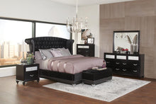 Load image into Gallery viewer, Barzini Eastern King Tufted Upholstered Bed Black
