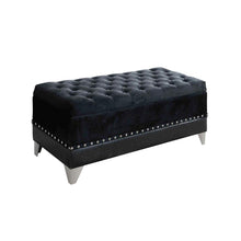 Load image into Gallery viewer, Barzini Tufted Rectangular Trunk with Nailhead Black
