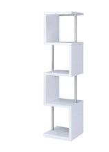 Load image into Gallery viewer, Baxter 4-shelf Bookcase White and Chrome
