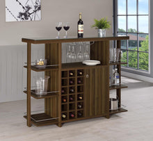 Load image into Gallery viewer, Evelio Bar Unit with Wine Bottle Storage Walnut
