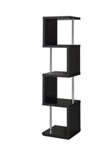 Load image into Gallery viewer, Baxter 4-shelf Bookcase Black and Chrome
