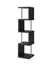 Load image into Gallery viewer, Baxter 4-shelf Bookcase Black and Chrome
