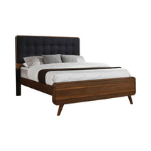 Load image into Gallery viewer, Robyn Eastern King Bed with Upholstered Headboard Dark Walnut
