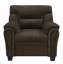 Load image into Gallery viewer, Clementine Upholstered Chair with Nailhead Trim Brown

