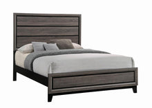 Load image into Gallery viewer, Watson Eastern King &amp; Queen Bed Grey Oak and Black
