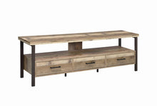 Load image into Gallery viewer, Ruston 71&quot; 3-drawer TV Console Weathered Pine

