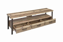 Load image into Gallery viewer, Ruston 71&quot; 3-drawer TV Console Weathered Pine
