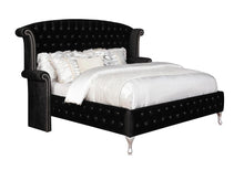 Load image into Gallery viewer, Deanna Eastern King Tufted Upholstered Bed Black
