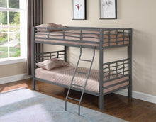 Load image into Gallery viewer, Fairfax Twin Over Twin Bunk Bed with Ladder Light Gunmetal
