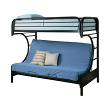 Load image into Gallery viewer, Montgomery Twin Over Futon Bunk Bed Glossy Black
