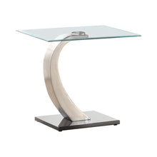 Load image into Gallery viewer, Pruitt Glass Top End Table Clear and Satin
