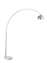 Load image into Gallery viewer, Krester Arched Floor Lamp Brushed Steel and Chrome
